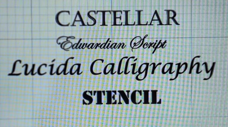 Available engraving fonts