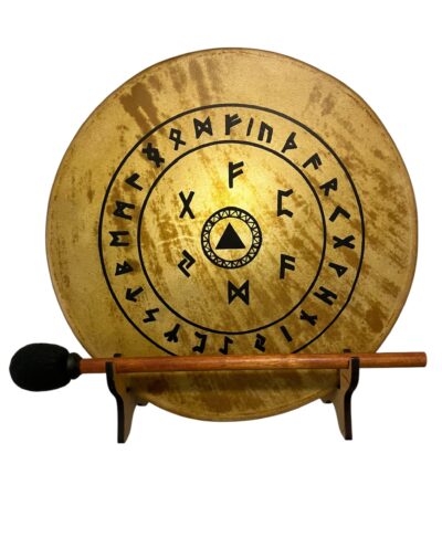 Runes Shamanic Frame Drum with matching Beater Mallet