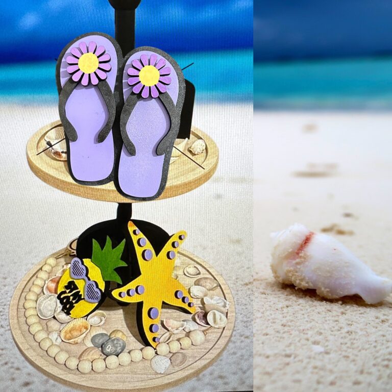 Beach Tiered Tray Decor Set 1