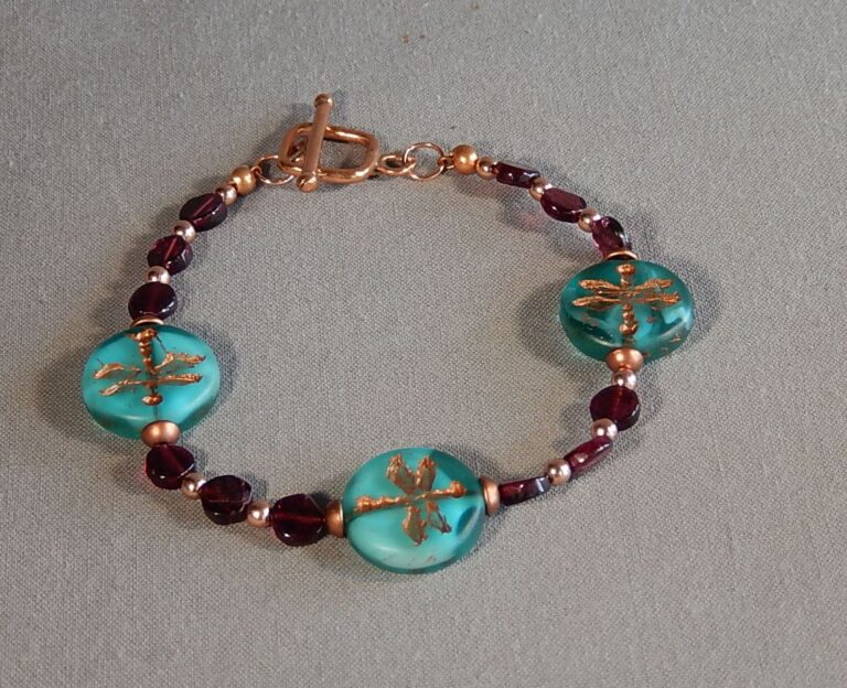 Dragonfly beaded bracelet