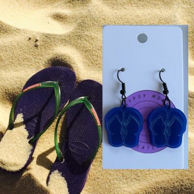 Flip Flop Handmade Acrylic Dangle Earrings- Multiple Colors