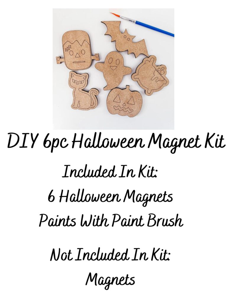 Halloween Magnet DIY Wood Craft Paint Kit Set of 6 1
