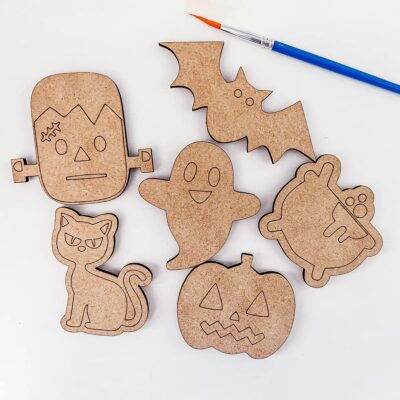 DIY Spooky Wood Magnet Painting Kit for Kids and Adults