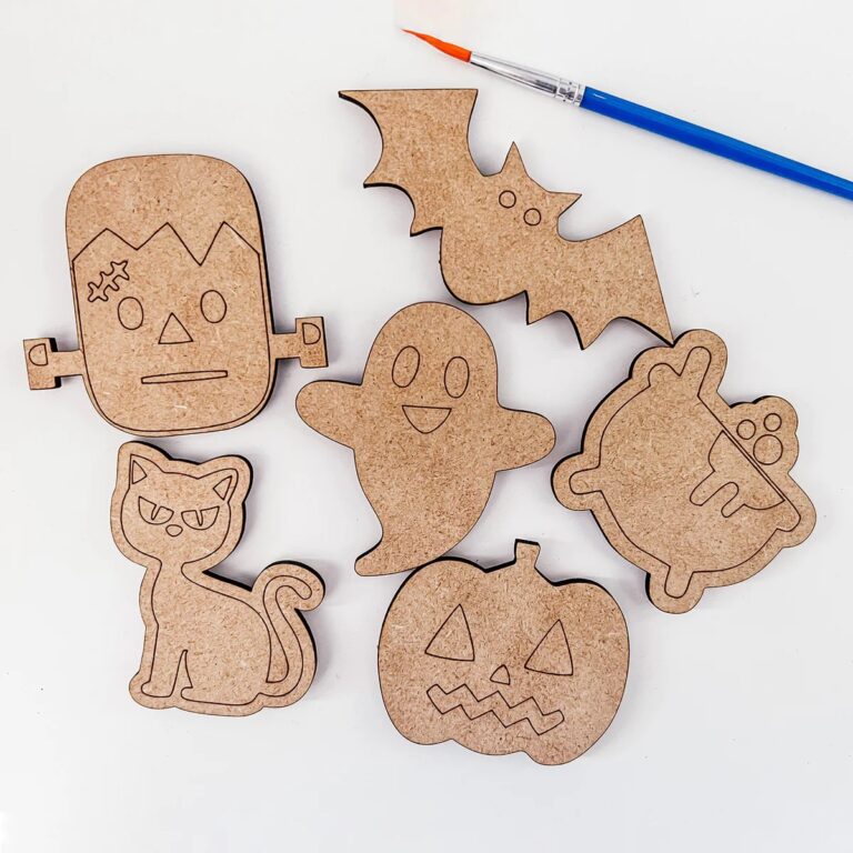 Halloween Magnet DIY Wood Craft Paint Kit Set of 6 2 avail