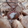 Vibrant Energy Wire Wrapped Agate and Moonstone Necklace