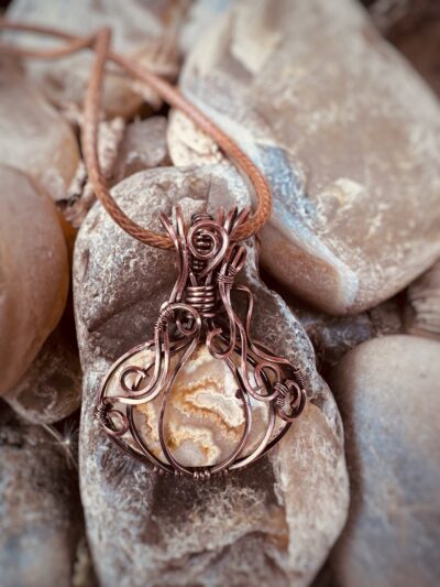 Transformative Magic Wire Wrapped Fossil Coral Necklace