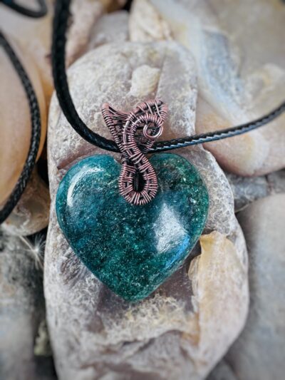 Radiant Heart Wire Wrapped Green Adventurine Necklace
