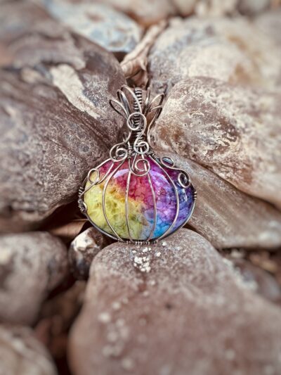 Bright Harmony Wire Wrapped Rainbow Quartz Necklace