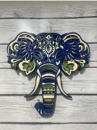 layered elephant wall art