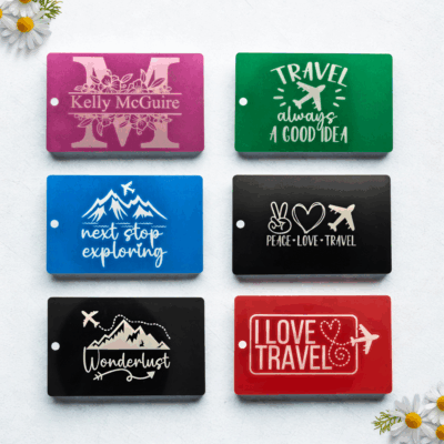 Rugged & Unforgettable Custom Metal Luggage Tags | Metal ID Tag for Suitcase, Backpack, any kind of Luggage | Travel Gift for College, Sports, Weddings or any occasion