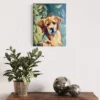 Friendly Puppy Yellow Lab shown hanging on a wall