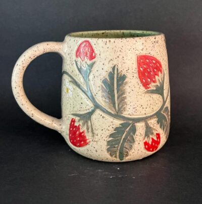 Handmade Ceramic Strawberry Mug