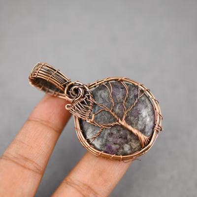 Pink Tourmaline Pendant Copper Wire Wrapped Pendant Handmade Jewelry Gemstone Pendant Copper Wire Jewelry Unique Design Pendant Wedding Gift