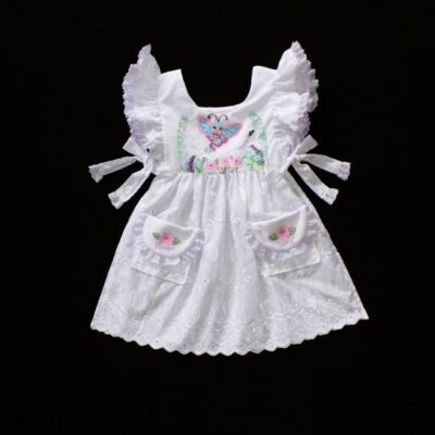 Sugar Bug Fairy Hand Embroidered Pinafore