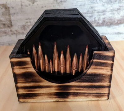 Black and Burned Bullet Coaster Set - 4
