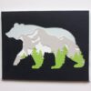 black bear greeting card with mountains
