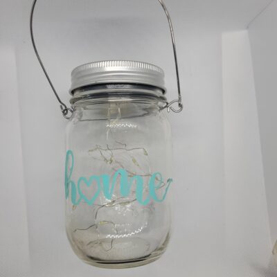 HOME mason jar with solar led fairy lights