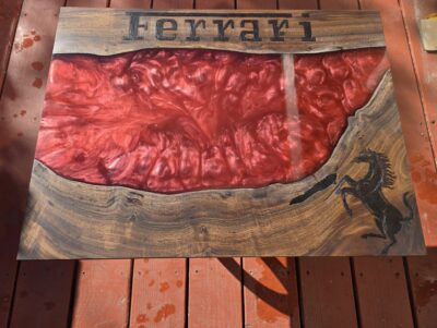 Ferrari themed epoxy table