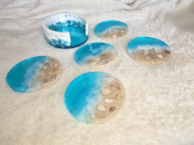 Beach themed coaster set