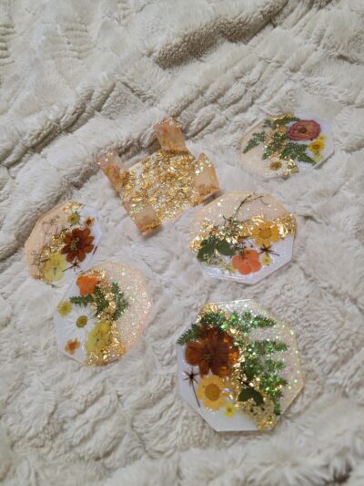 Luxurious Floral Coaster Set