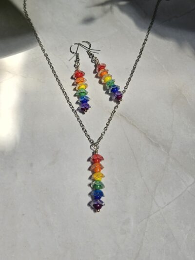 rainbow flower jewelry set