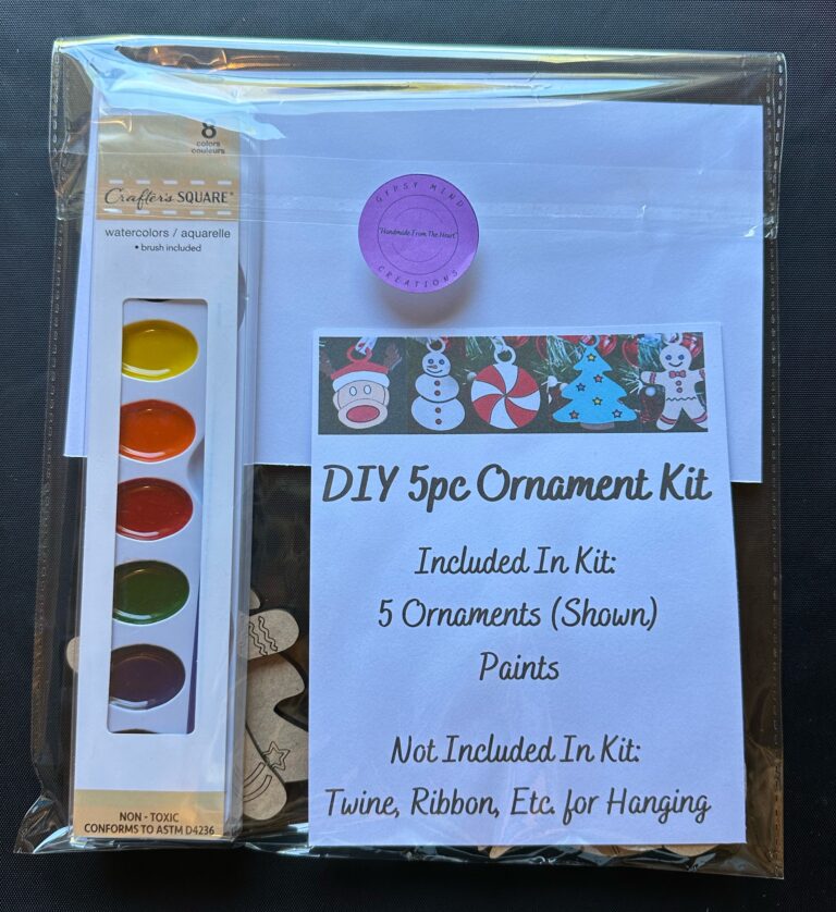 Christmas Ornament DIY Wood Craft Paint Kit Set of 5 1