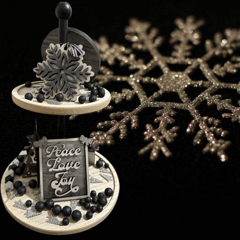 Christmas Tiered Tray Decor Set