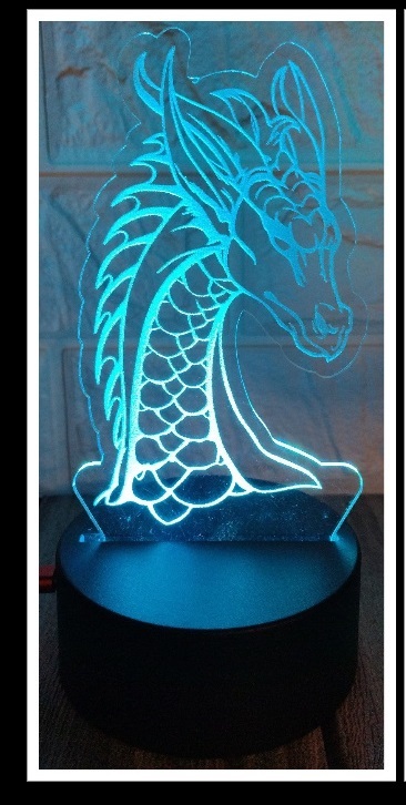Clear Acrylic Handmade LED Tabletop Night Light with Unique Designs