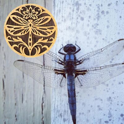 Dragonfly Laser Cut and Engraved Handmade Drinkware Coasters Set of Four