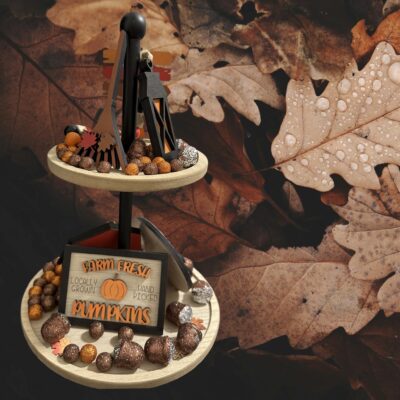 Autumn Themed Tray Decor for the Home- With or Without Tiered Tray