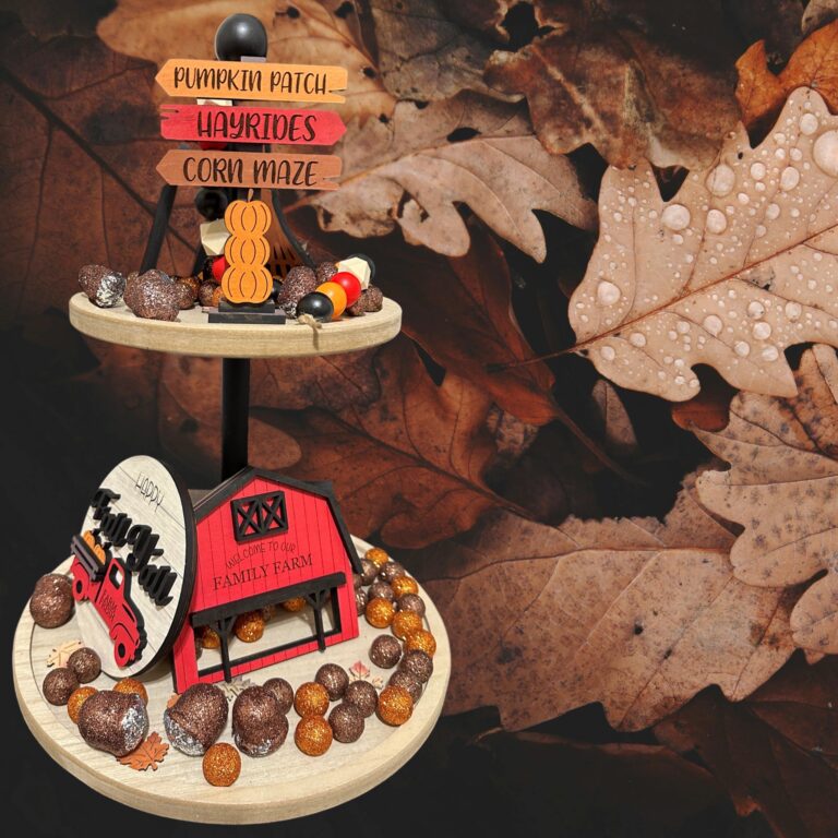 Fall Tiered Tray Decor Set