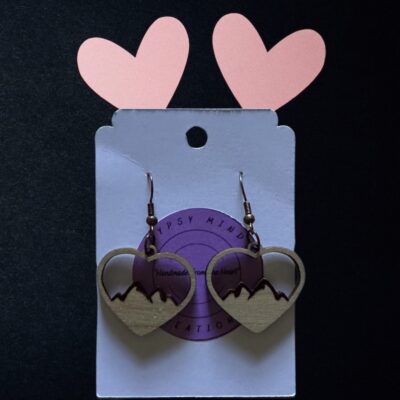 Mountain Heart Handmade Lightweight Wood Dangle Earrings
