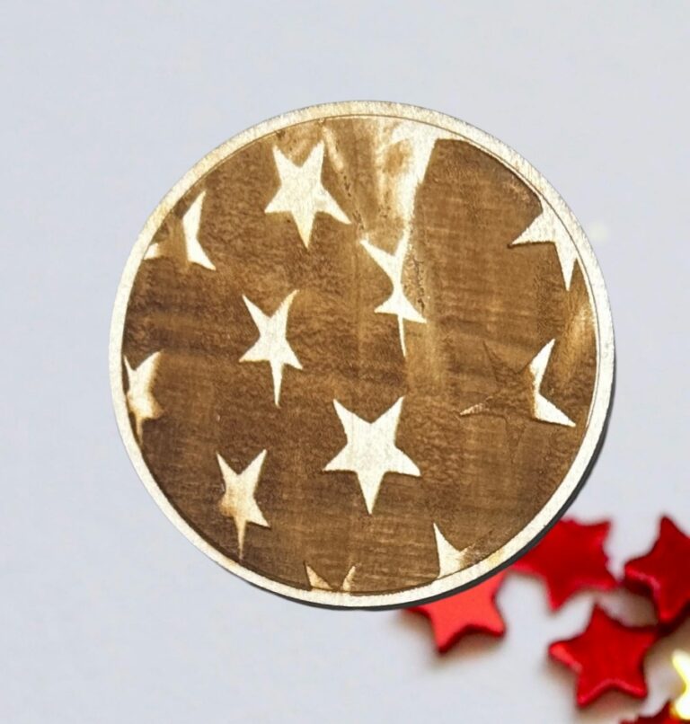 Patriotic Star Wood Coasters Set of 4 1