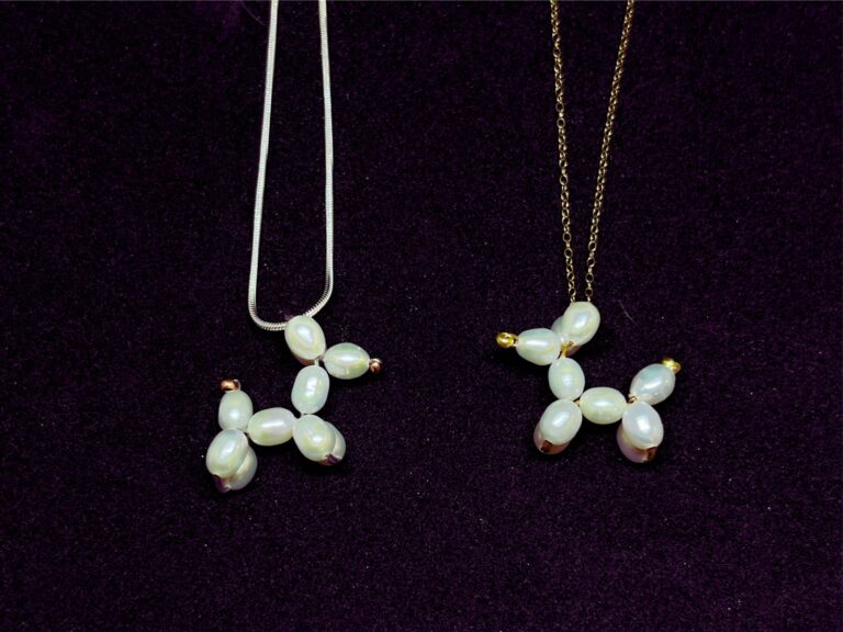 White Pearl with Silver and Gold Main
