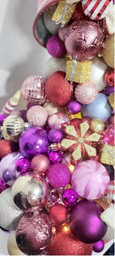 Artisan made  magical floating bucket pouring Christmas ornaments baubles