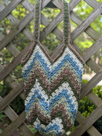 Hand crocheted tote bag
