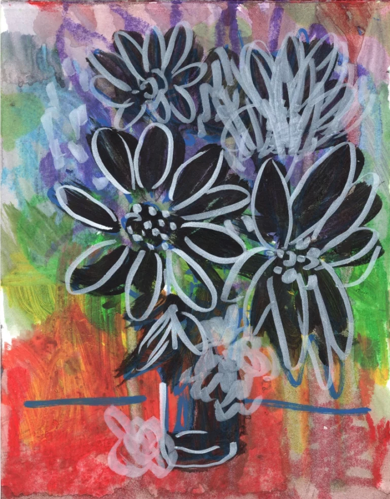 Sassy Pride Flowers #01 original painting loosely painted