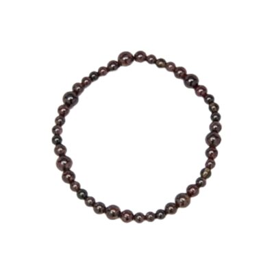 Garnet ankle bracelet. This stretch anklet contains varying size dark burgundy gemstone beads.