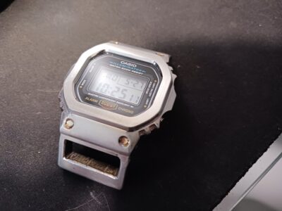 Casio DW5600 stainless bezel with WELDED nato lugs
