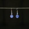 Blue cats eye earrings with silver ear wires