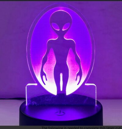 Clear Acrylic Handmade LED Tabletop Night Light with Color Changing Base