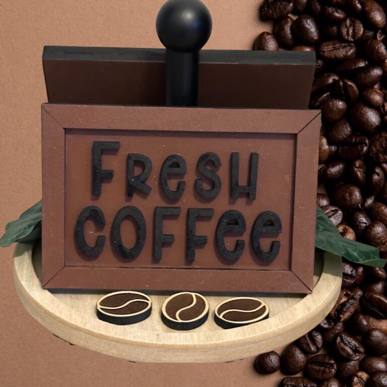 Coffee Tiered Tray Decor Set 3