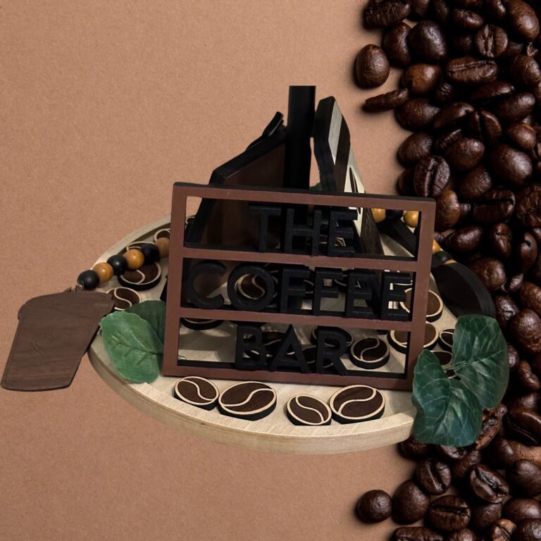 Coffee Tiered Tray Decor Set 6