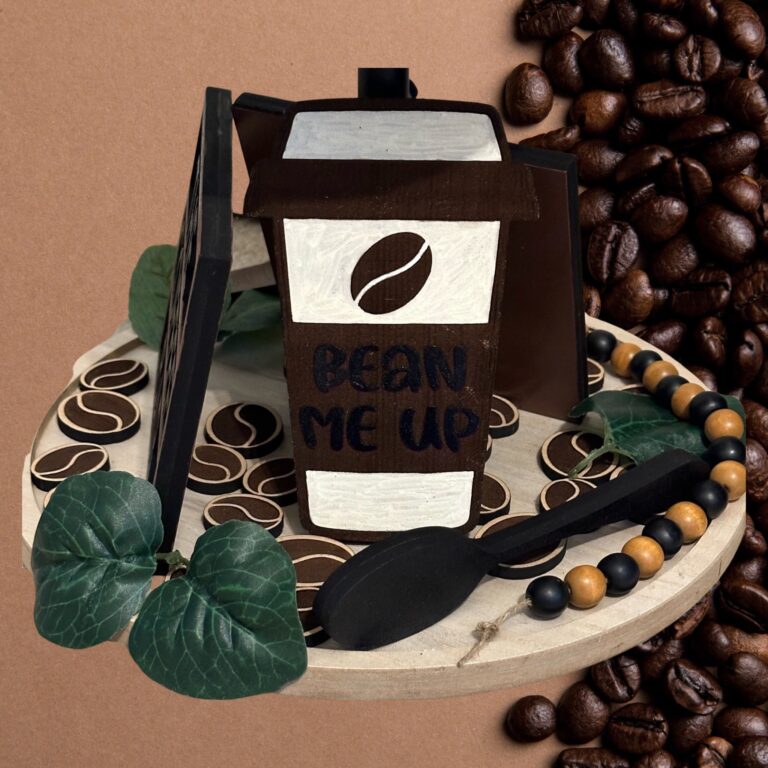Coffee Tiered Tray Decor Set 7