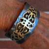Handcrafted Copper Bracelet with Saw-Pierced Brass Inlay