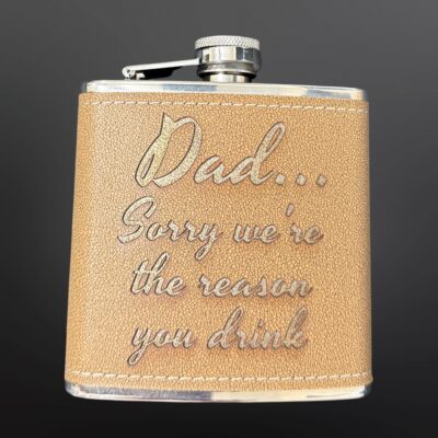 Engraved 6 oz Stainless Steel Flasks- Multiple Sayings and Colors