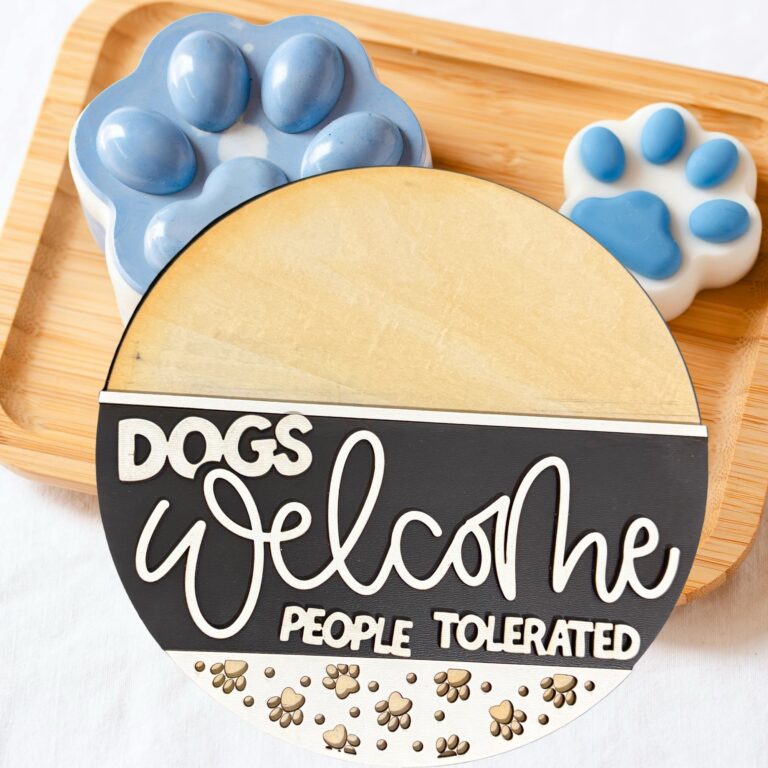 Dogs Welcome People Tolerated Wood Door Sign Kit