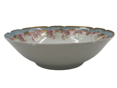 LIMOGES French Floral Pink Scalloped Dish