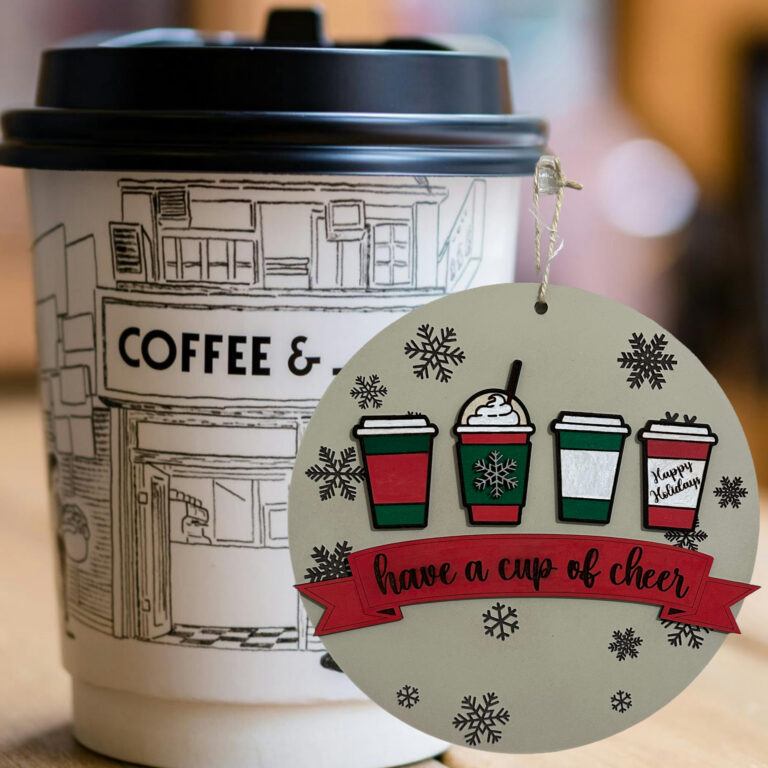 Have A Cup Of Cheer Painted Wood Sign 10.5x10.5