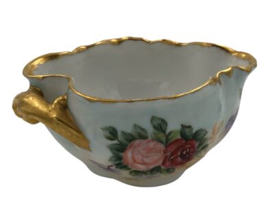 HAVILAND French Vintage Rose Porcelain Scalloped Sugar Bowl